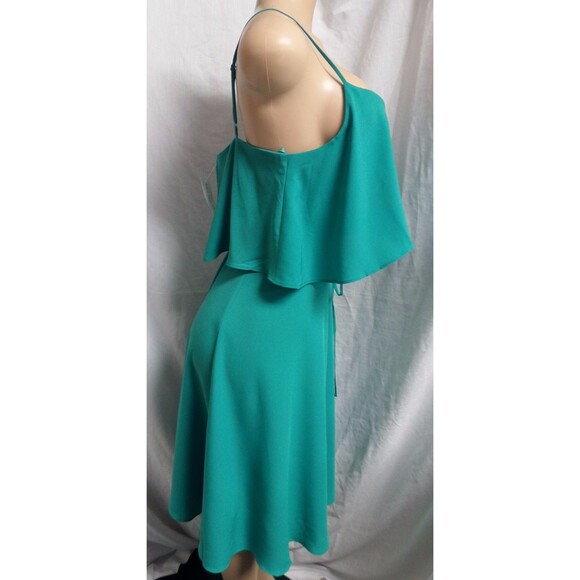 ANN TAYLOR SEA GREEN OVERLAY TOP CAREER CASUAL A LINE DRESS SIZE: 12P NWT $120 - Picture 8 of 8